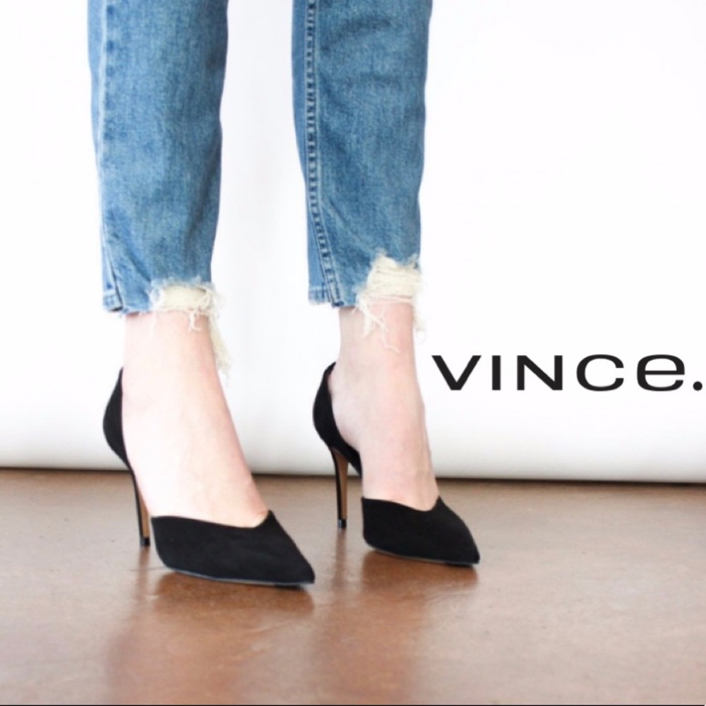 NEW | VINCE Paulette Black Suede Pointy Toe Pump